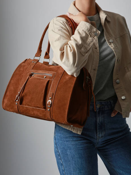 Sac Porté épaule Velvet Miniprix Marron velvet F7509 vue secondaire 1