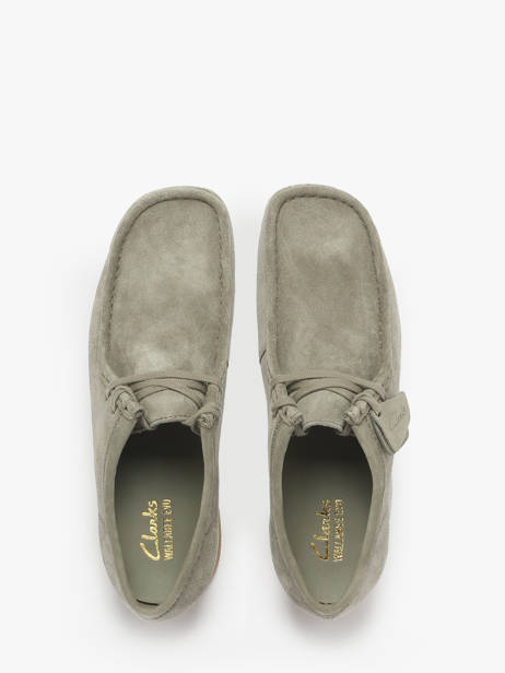 Mocassins Wallabee En Cuir Clarks Vert men 26183447 vue secondaire 4
