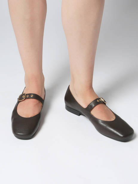 Ballerines En Cuir Aliwell Marron women A2715 vue secondaire 1
