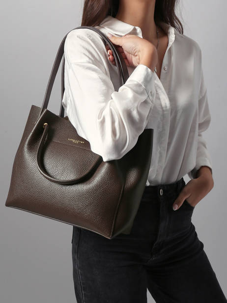 Sac Shopping Foulonne Double Cuir Lancaster Marron foulonne double louisa 20 vue secondaire 1