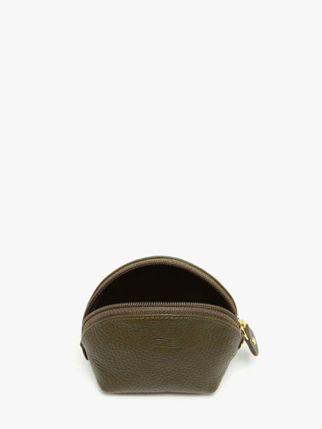 Porte-monnaie Caviar Cuir Crinkles Vert caviar 14026 vue secondaire 1