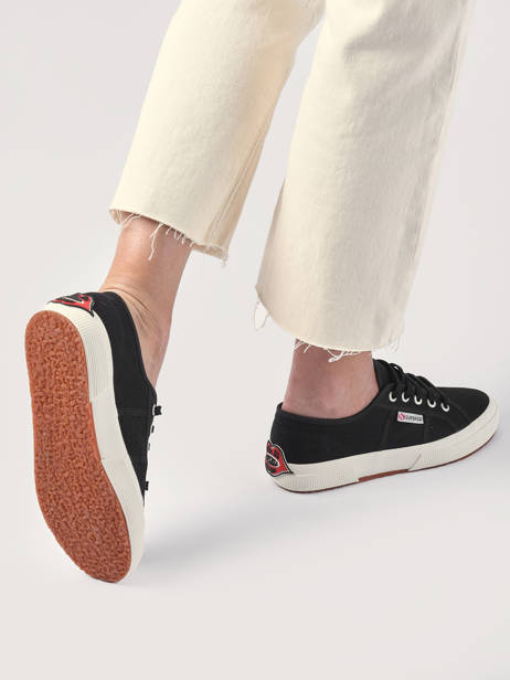 Sneakers 2750 Black Red Lips Superga Noir women S61235W vue secondaire 2